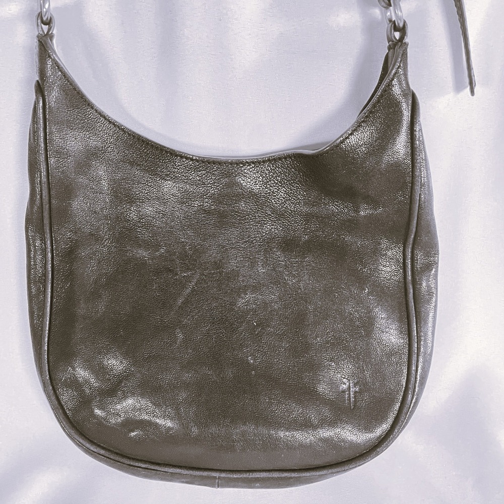 Frye Black Leather Cross Body Purse Pre-Owned 10" x9" - Picture 3 of 10